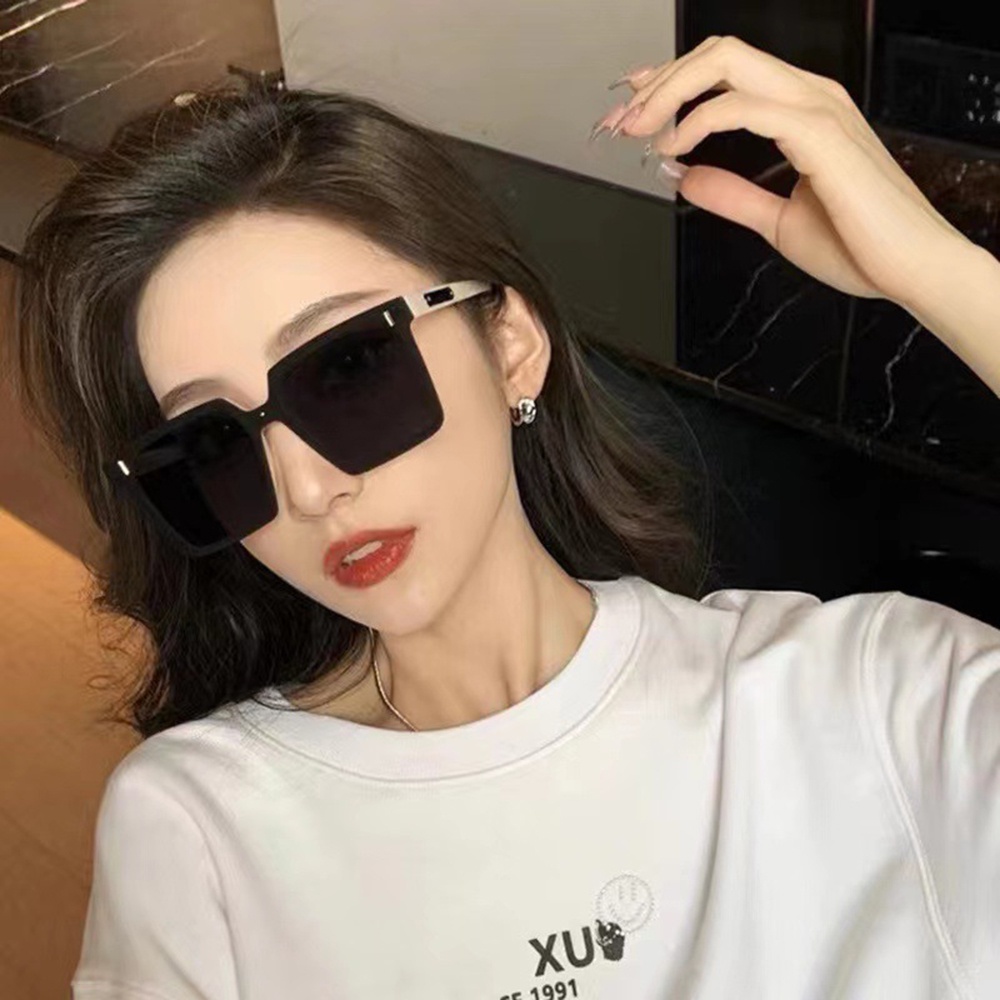 Kacamata Bingkai Persegi Besar Korea Pria Wanita Musim Panas Kacamata Perlindungan UV Outdoor Eyewear