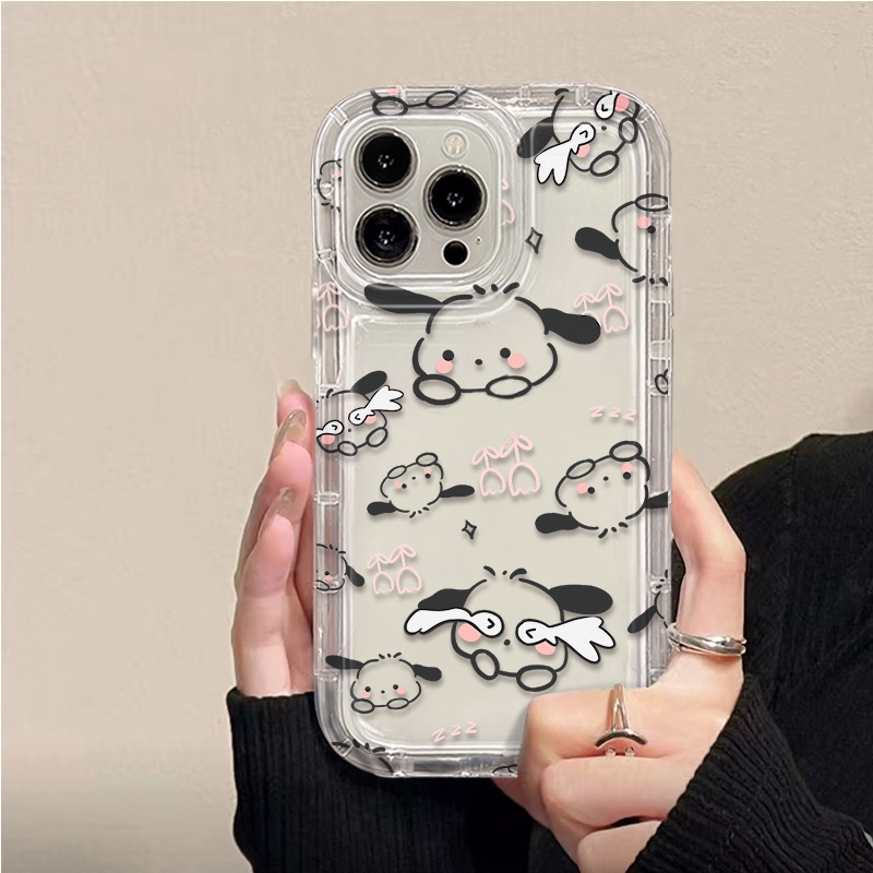IPHONE Casing Ponsel Kompatibel Untuk Iphone13 14 12 11 Pro X XS Max XR 78 Plus Casing Anjing Lucu Transparan TPU Silikon Lembut Bening Shockproof Cover