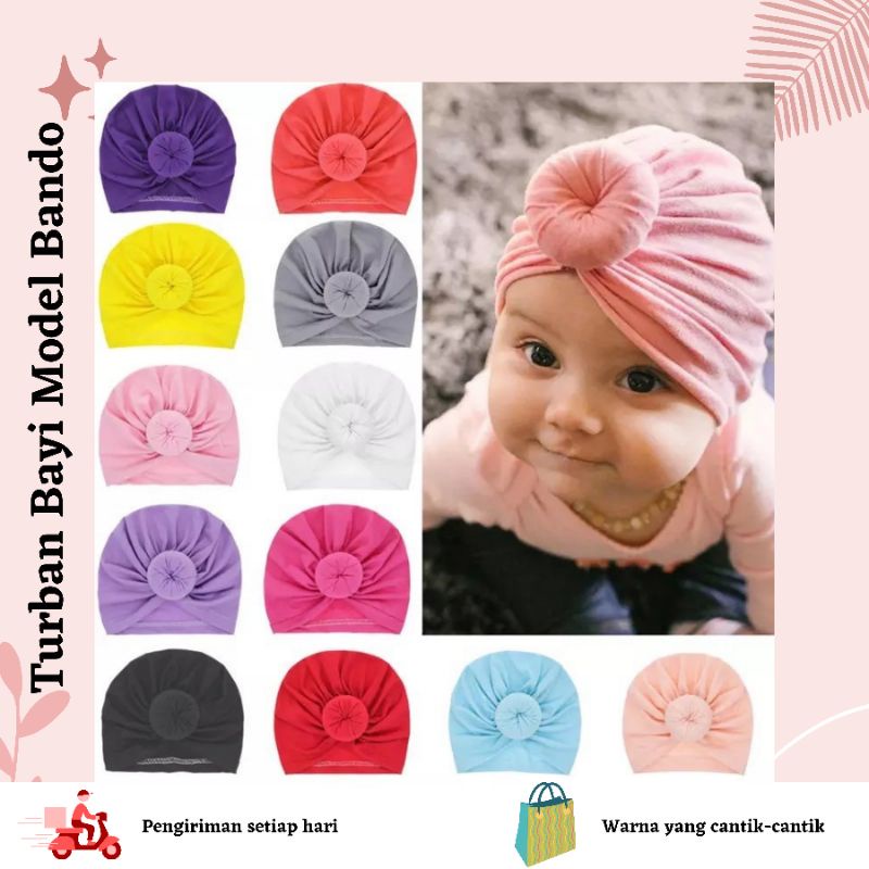 Turban Bayi Model Donat/Ciput Bayi Newborn/Topi Anak Perempuan