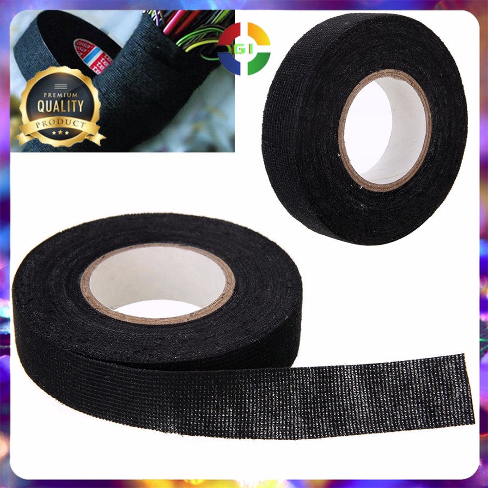 Lakban Kabel Listrik Adhesive Cloth Wiring Tape 19mm Black