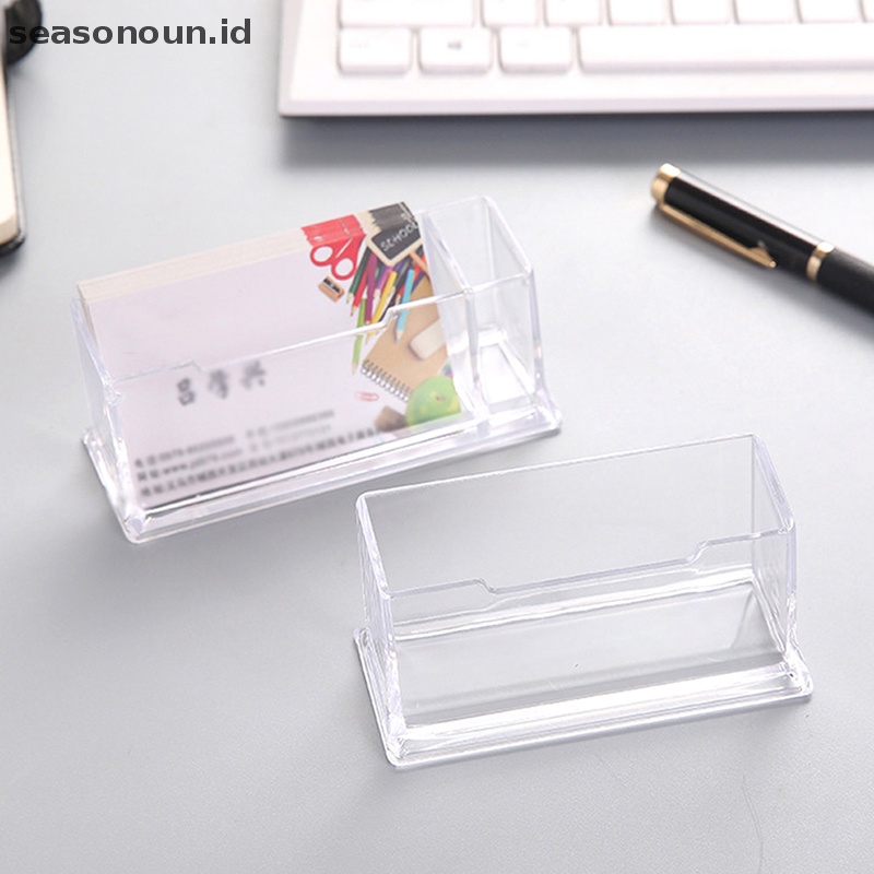 Seasonoun 2cells Acrylic Desktop Tempat Kartu Nama Pen holder Display.