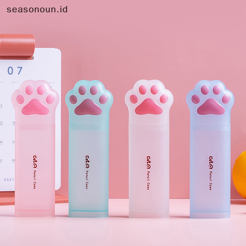 Seasonoun New Arrival Kawaii Cat Claw Kotak Pensil Pen Holder Pulpen Case Hadiah School Statione.