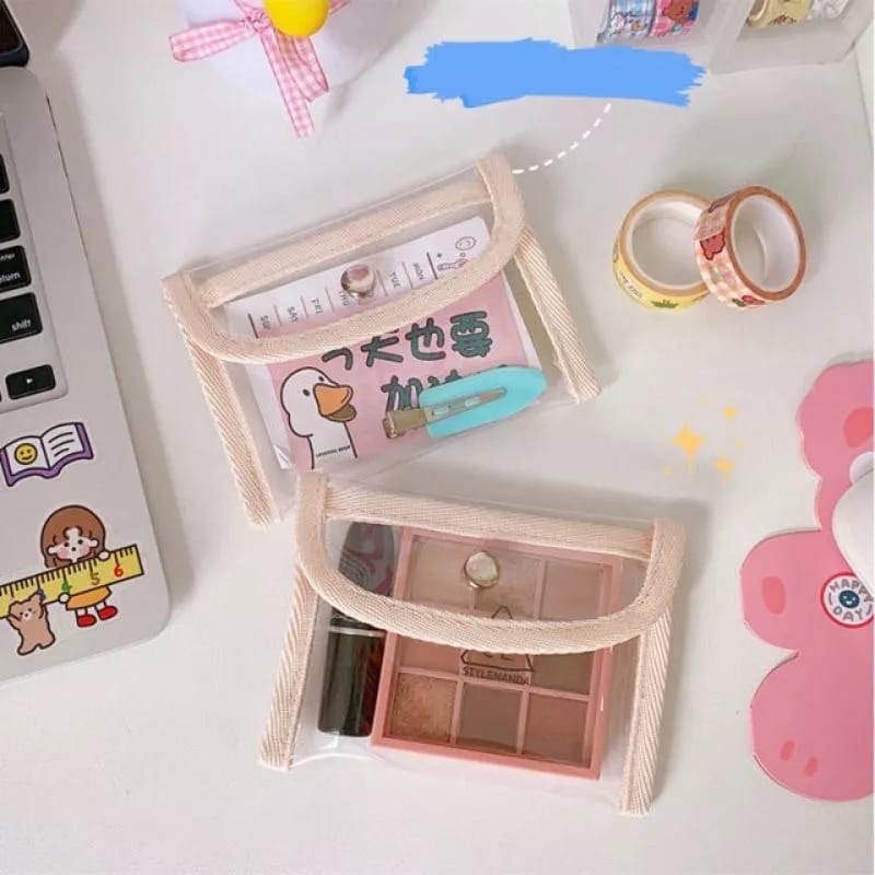 Dompet Kosmetik Import H460 Azmi Koin Kartu Transparan Terbaru