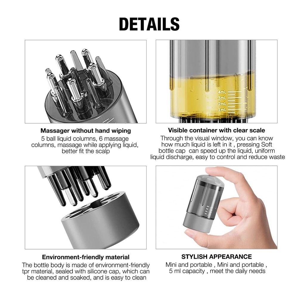 POPULAR Populer Scalp Aplicator Liquid Comb Portable Head Fluid Brush Untuk Minyak Esensial Perawatan Rambut Essential Oil Liquid Guiding Massager Comb