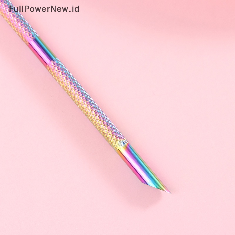 Power Stainless Steel Kutikula Pendorong Kuku Double Ended Spoon Nail Art Pedicure Alat ID