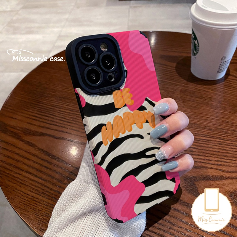 IPHONE Casing Ponsel Leopard Fashion Untuk Iphone7 8 Plus11 13 14 12 Pro Max X 7Plus XR XS Max Tekstur Kulit Mewah Motif Zebra Shockproof Silikon Lembut Tpu Cover