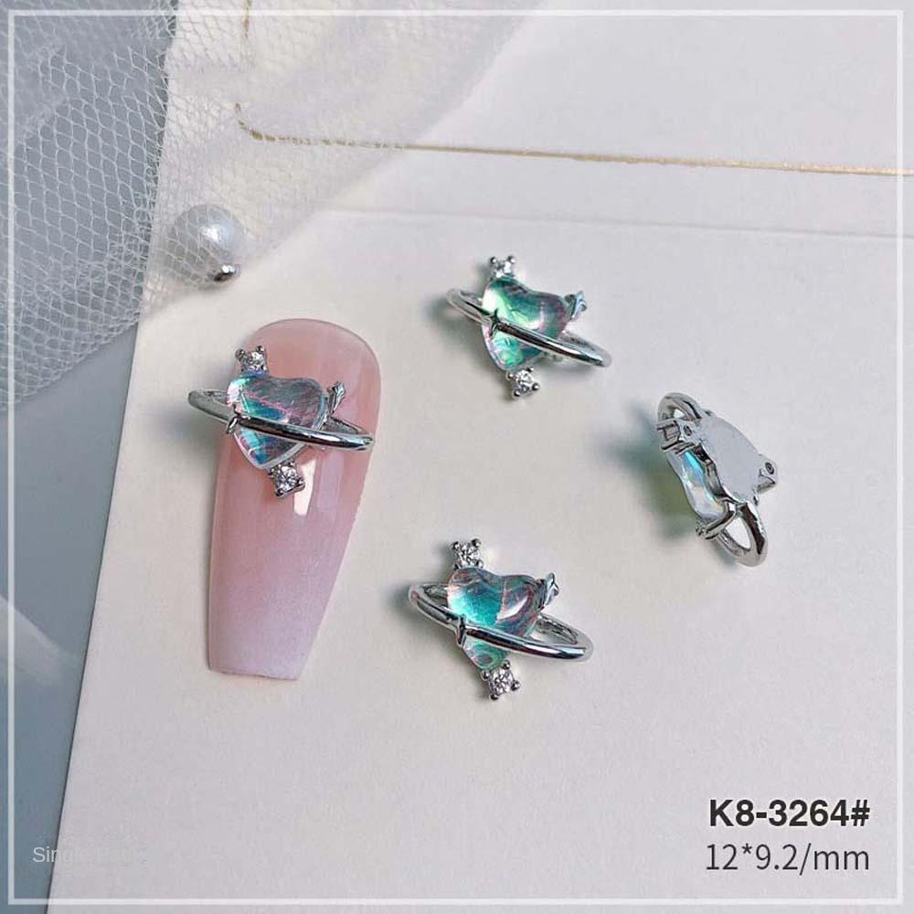 Augustina Dekorasi Nail Art Y2K Gaya Zirkon Cinta Hati Liontin Manikur Aksesoris Kristal Nail Art Berlian