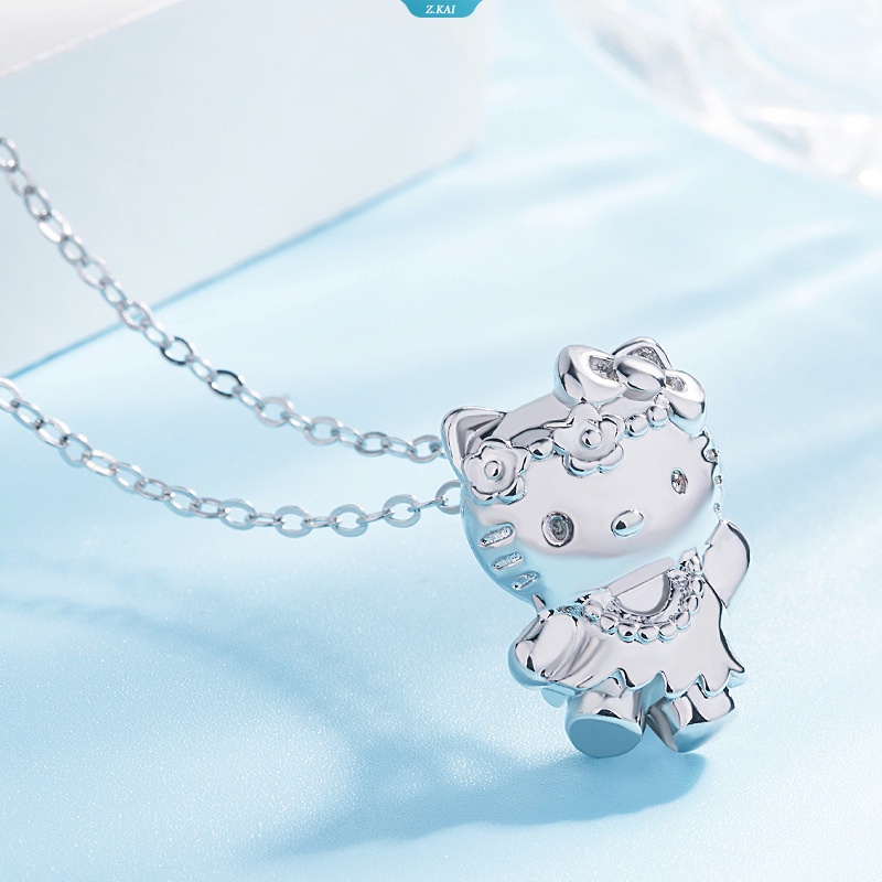 Fashion Korea Kartun Emas Putih Yellow Gold HelloKitty Liontin Kalung Perhiasan Perempuan Hadiah Hari Valentine Tgl14 Februari [ZK]