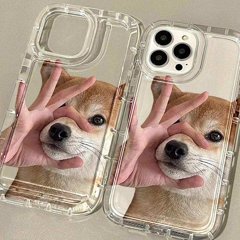 Cute Lovely Dog Case Kompatibel Untuk Iphone 7plus 8plus 6plus 11 14 13 12 Pro MAX XR X XS MAX SE Airbag Shockproof Cover