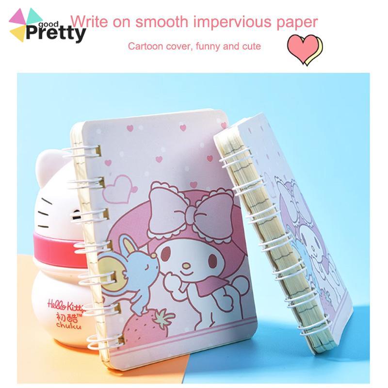 A7 Cute Mini Coil Notebook Kartun Kuromi Girly Notepad Portable Portable Small Diary - PD