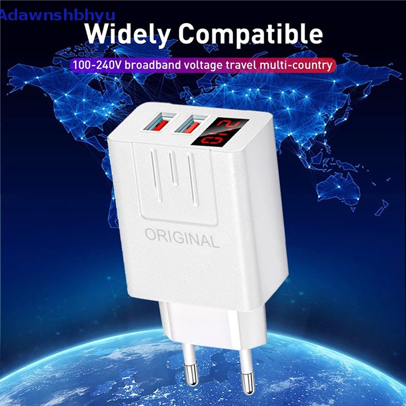 Adhyu 45W QC 3.0 USB Charger LED digital display Quick Charge Adaptor Cas Telepon ID