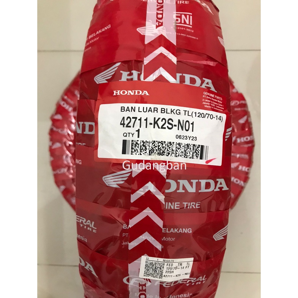 AHM FEDERAL 120 70 14 Asli HONDA Ban luar Motor Matic Vario PCX 150 Tubeless FREE PENTIL