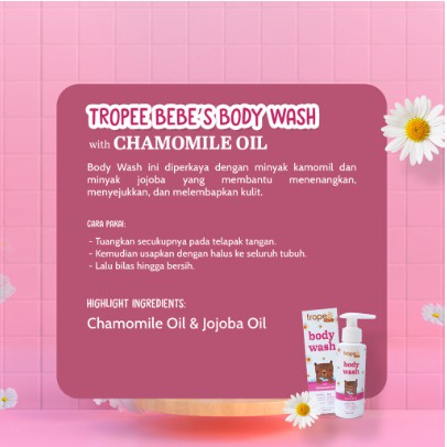 Tropee Bebe - Shampoo &amp; Body Wash (Shampo &amp; Sabun Mandi Anak) Chamomile Body Wash &amp; Almond Body Wash 100ml