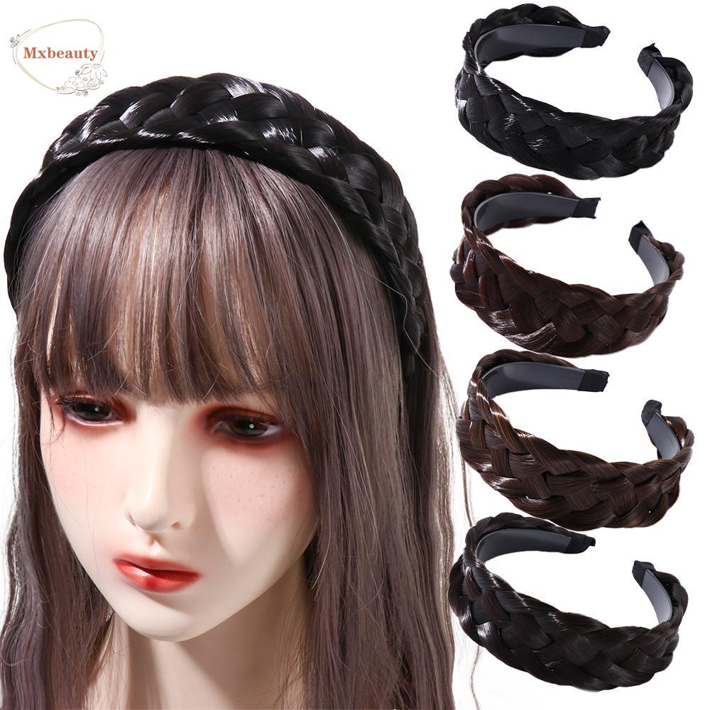 Mxbeauty Wig Bando Lucu Sederhana Tulang Ikan Kepang Non-slip Tinggi Cranial Top Artefak Cuci Muka Bando Perempuan Hairband