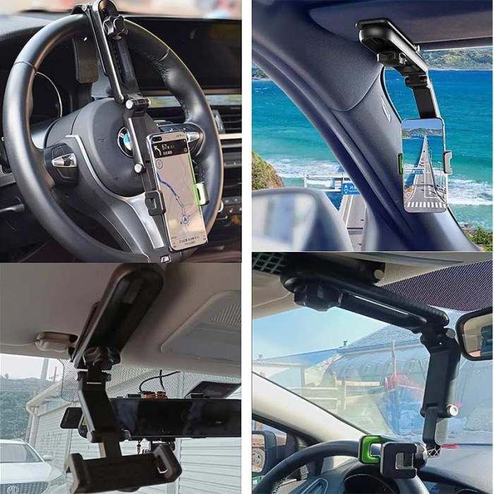 Car Holder Mobil Sun Visor Dudukan Smartphone HP Phone Holder 1080 Sunvisor 360 Mobil