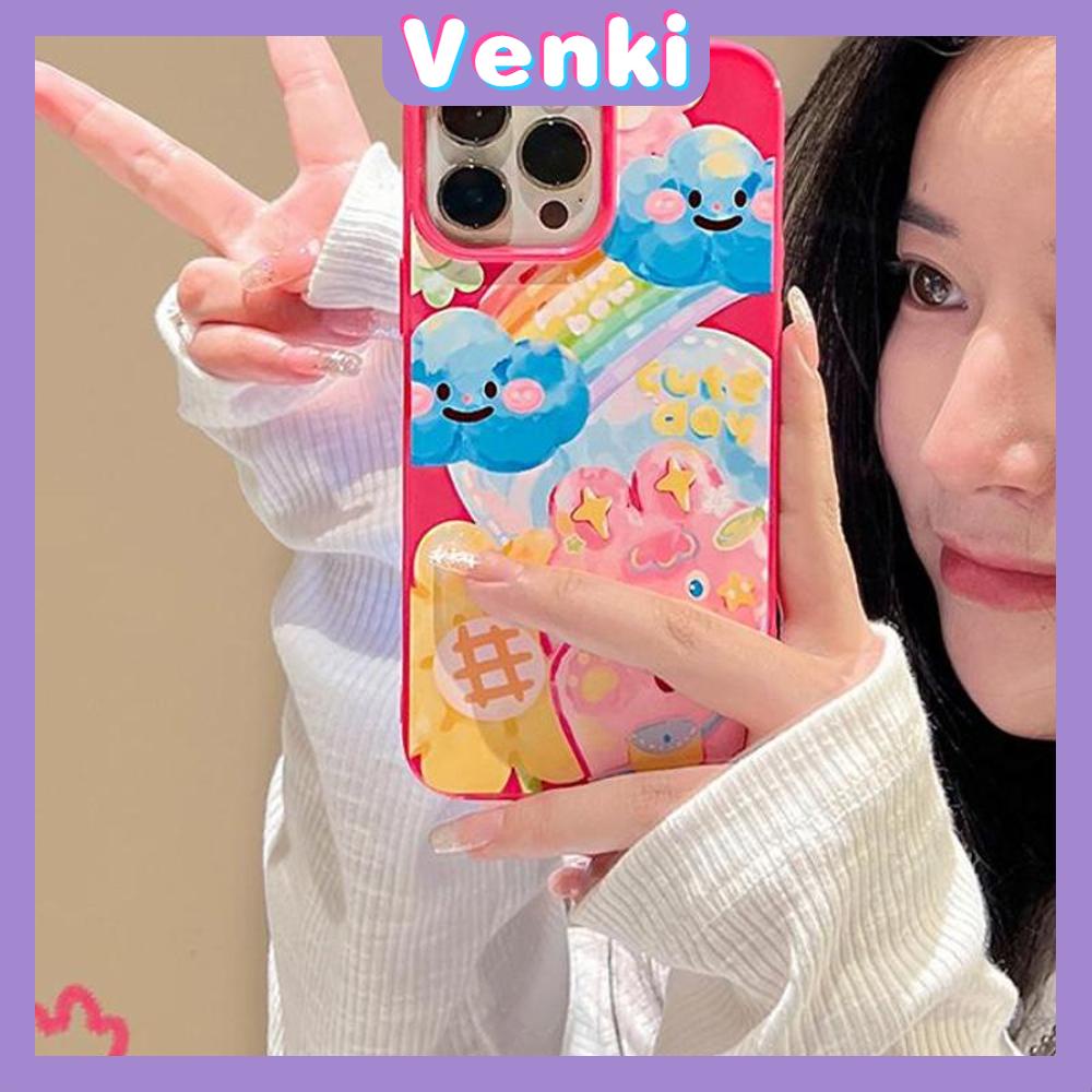 VENKI - For iPhone 11 iPhone Case Candy Case Red Glossy TPU Soft Case Shockproof Protection Camera Cute Cartoon Graffiti Compatible with iPhone 14 13 Pro max 12 Pro Max xr xs max