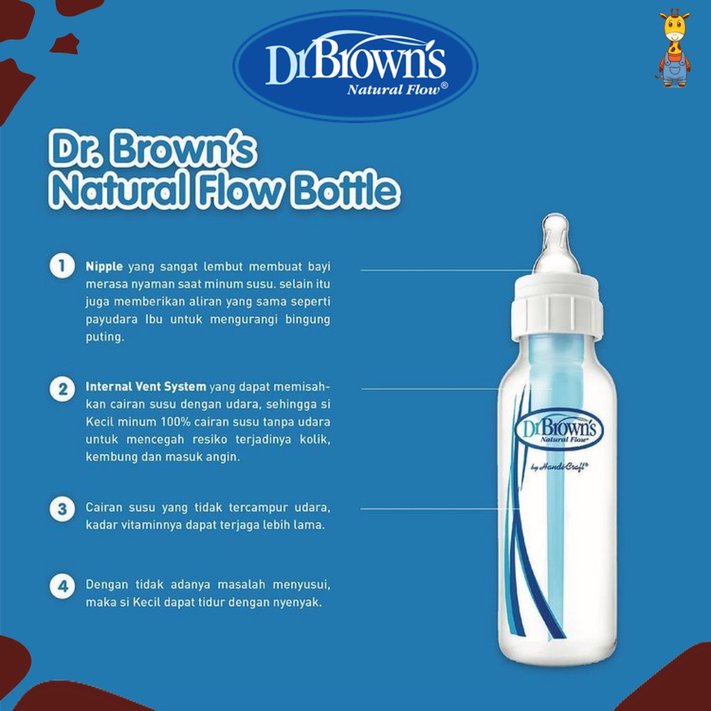 Dr.Brown's 8 oz / 250 ml PP Standard Baby Bottle / Botol susu