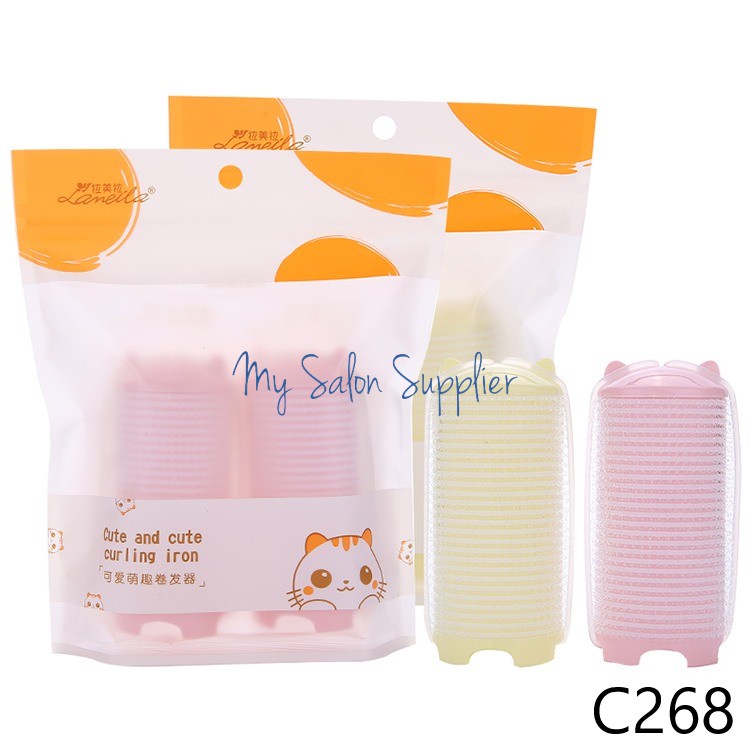 Roll Poni / Rambut Tempel Jepit Tali Karet Band isi 2 Lameila C268