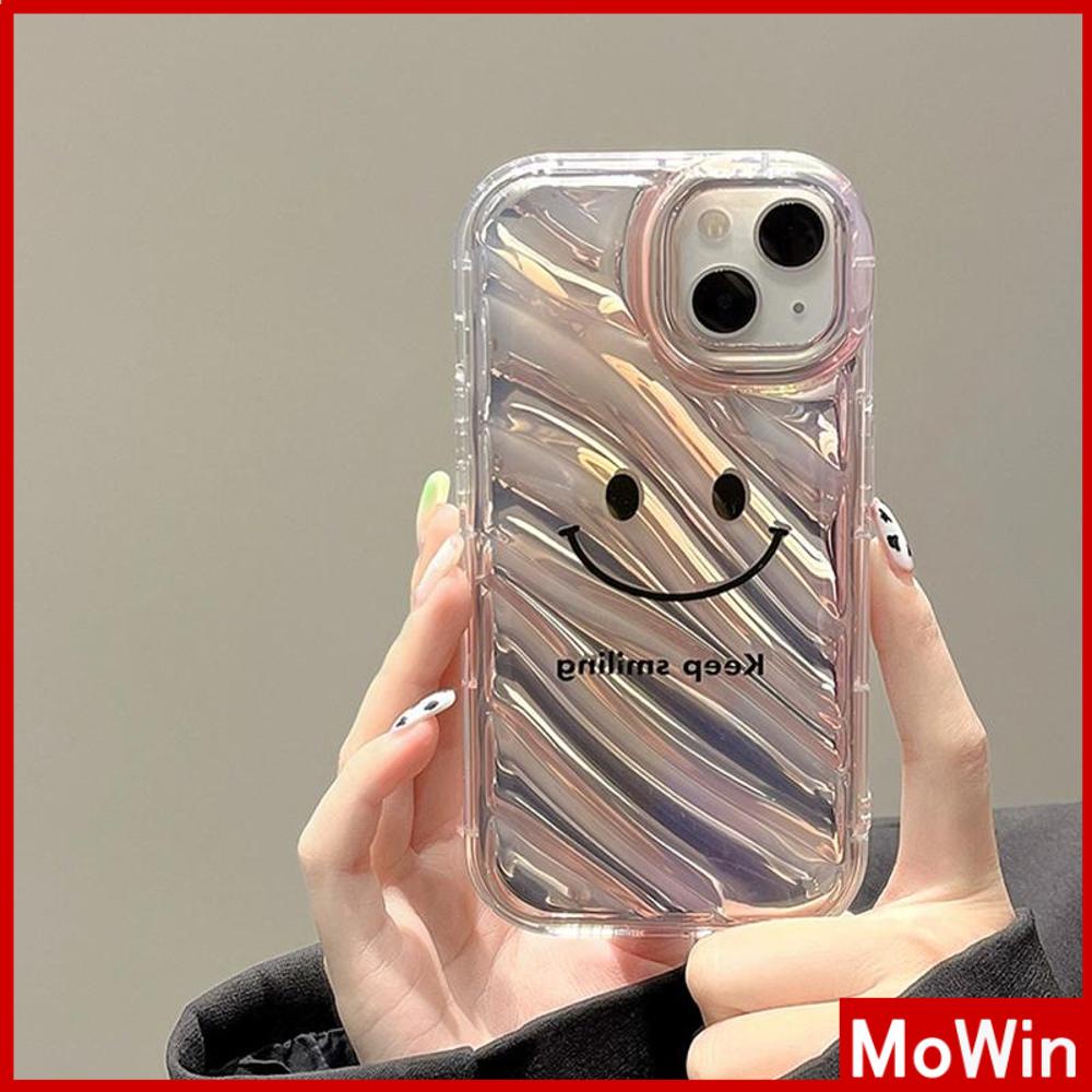 For iPhone 14 Pro Max iPhone Case Laser Reflective Clear Phone Case TPU Soft Cas Airbag Shockproof Gradient Smile English Compatible with iPhone 13 Pro max 12 Pro Max 11 xr xs max