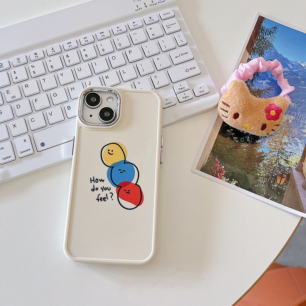 Kartun Colorful Emoji Face IPhone Case Kompatibel Untuk Iphone11 14 Pro Max Casing Ip13 Pro Max Iphone12 Case Lembut TPU Belakang Sarung Hp