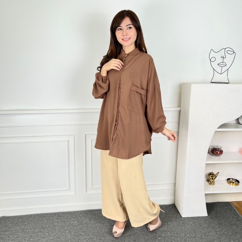 Tq88indonesia Fashion Baju  Blouse Wanita Terbaru / Camelia CRINCLE / Blus Polos Kekinian