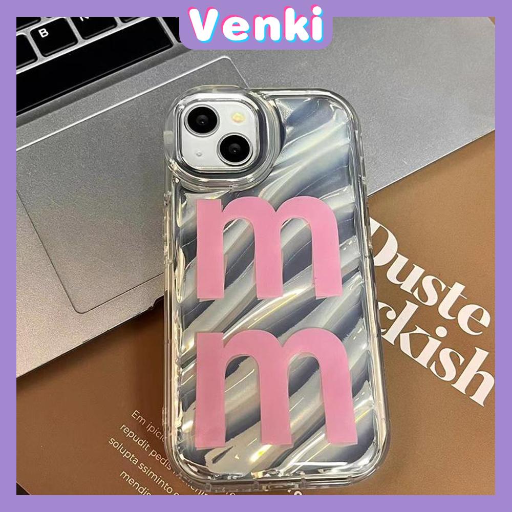 VENKI - For iPhone 11 iPhone Case Laser Reflective Transparent Phone Case TPU Soft Shockproof Airbag Case Protection Pink Letters Compatible with iPhone 14 13 Pro max 12 Pro Max