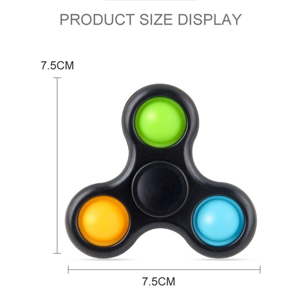 Needway   Spinner Pop It Mainan Bandhnu Mainan Untuk Gadis Jari Mendorong Gelembung Dekompresi Mainan Ujung Jari Gyroscope Tangan Spinner Tiga-Jari Fidget