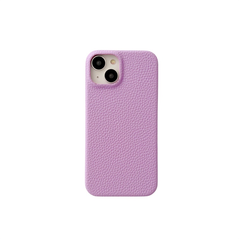 IPHONE Casing Ponsel Warna solid Bahan Kulit Untuk Iphone12 13 14 Pro max hard case Tipis Dan Ringan14 plus Casing PC non-slip Tepi Lurus Minimalis Apple12