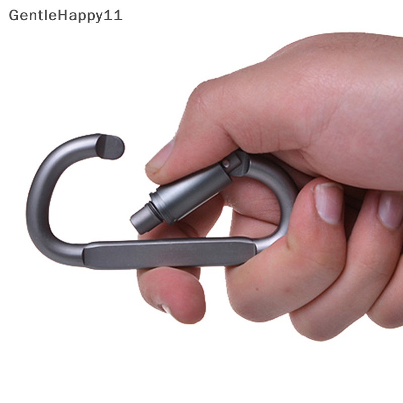 Gentlehappy Tactical D Gantungan Kunci Bentuk Hook Gesper Klip Panjat Army Carabiner Gantung Cocok Outdoor Silver camping survival id