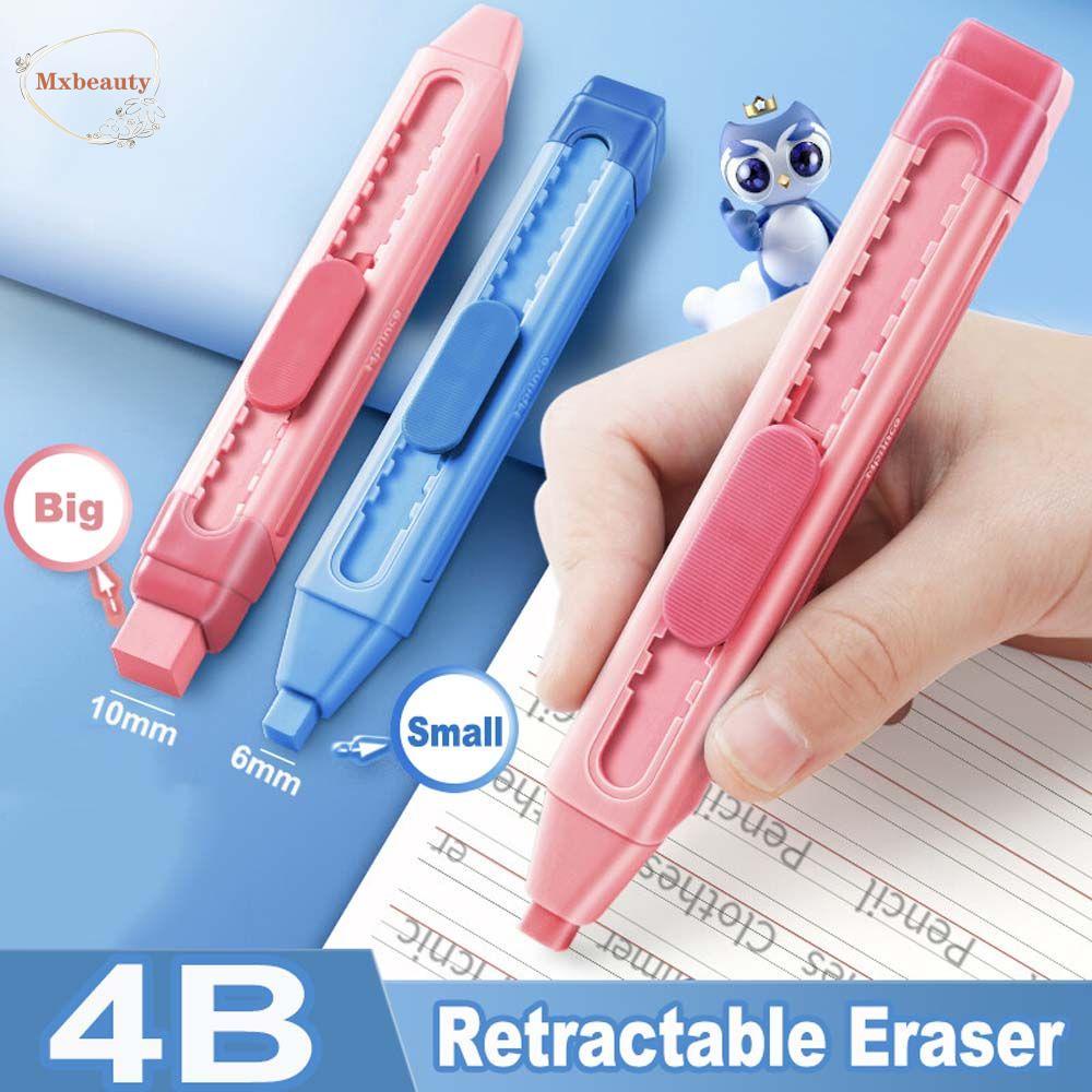 Mxbeauty Push Pull Eraser Anak Kawaii Retractable Sliding Dengan Karet Refill Alat Tulis Kantor