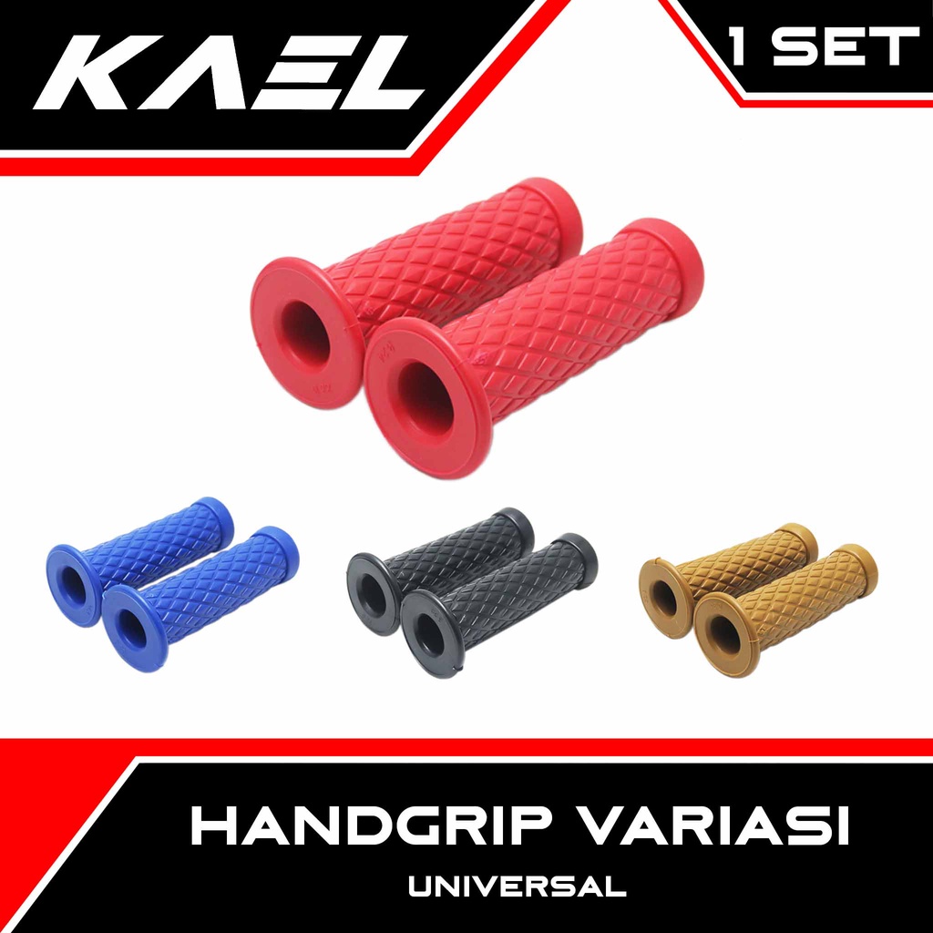 Handgrip Variasi Model Wajik Universal Beat FI eSP Street Sporty Pop/Vario/Grand/Spacy/Supra X 125 Fit New/Revo Absolute/Blade Hitam Merah Biru Coklat Handle Hand Grip Fat Pad Assy Handfat Handpad