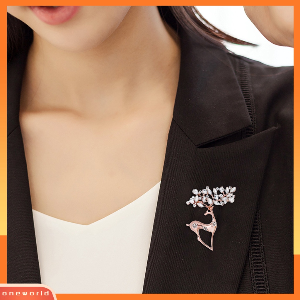 [ONE] Bros Bentuk Rusa Dekorasi Pakaian Mini Lapel Pin Aksesoris Perhiasan Fashion Untuk Lady