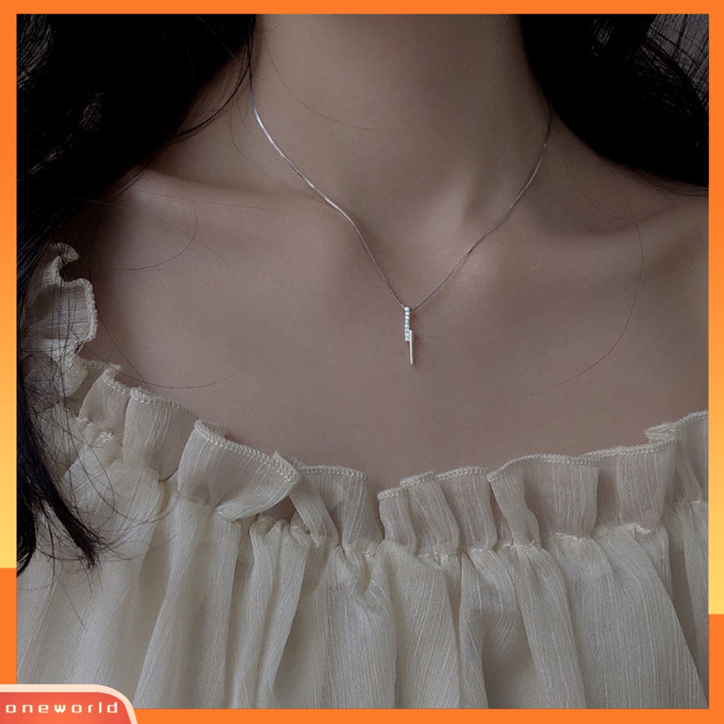 [ONE] Liontin Kalung Elegan Pengerjaan Halus Indah Glitter Wanita Klavikula Kalung Untuk Pakaian Sehari-Hari