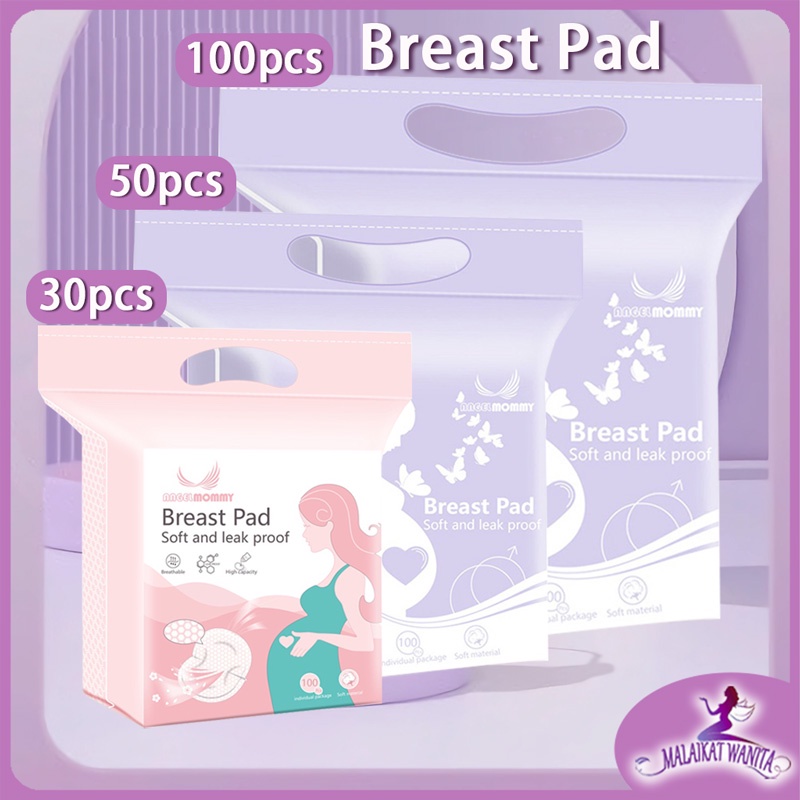 100Pcs Breast Pad Penyerap Asi Anti Bocor Momy Pads Penyerapan Bernapas Bantalan Angel Mommy Breastpad UB100/WAI100