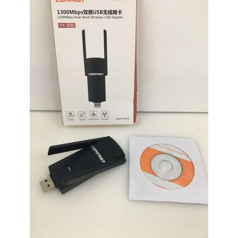 AKN88 - COMFAST CF-924AC V2 - 1300Mbps Dual-band Wireless USB Adapter