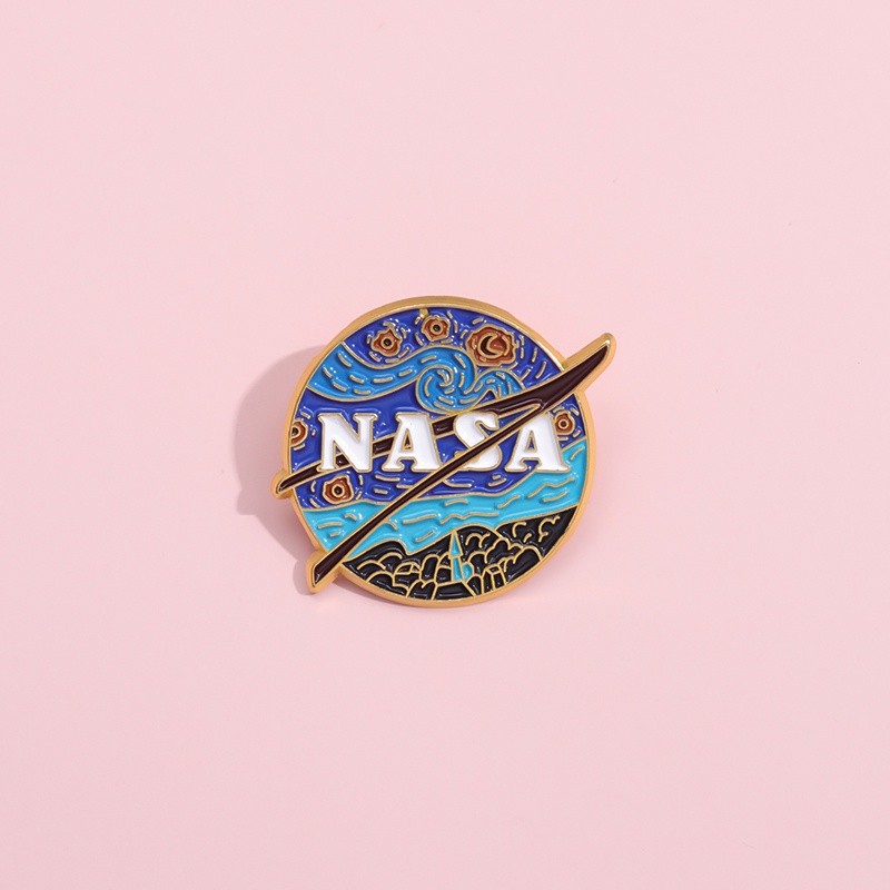 Kreatif Luar Angkasa Nasa Enamel Pin Pecinta Ruang Bros Kerah Lencana Kartun Perhiasan Hadiah Untuk Teman Anak-Anak