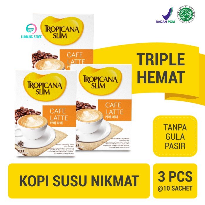 

Triple Pack: Tropicana Slim Cafe Latte (10 Sachet) - Sugar FREE