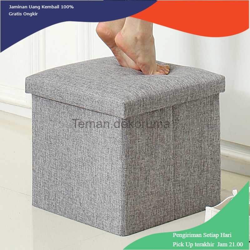 TD - DPR FStool Sofa Kotak Penyimpanan Barang Foldable Storage 30 x 30 x 30 cm - CI070