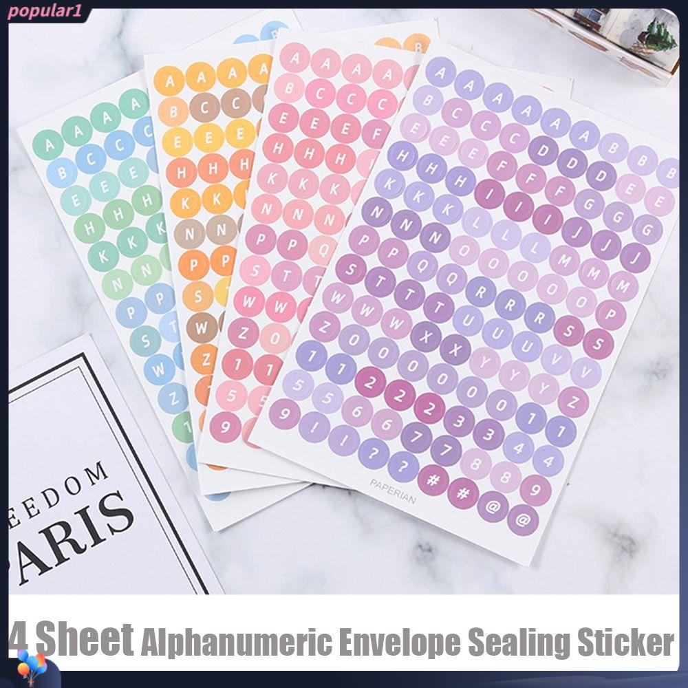 Populer Sealing Stickers DIY Alphanumeric Amplop Dekorasi Alat Tulis Sticker