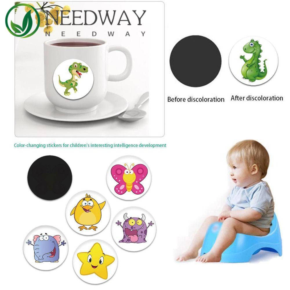 Needway   Stiker Toilet Berubah Warna 5pcs Anti Air Berubah Warna Target Stiker Potty Training Kursi Kartun Potty Training Sticker