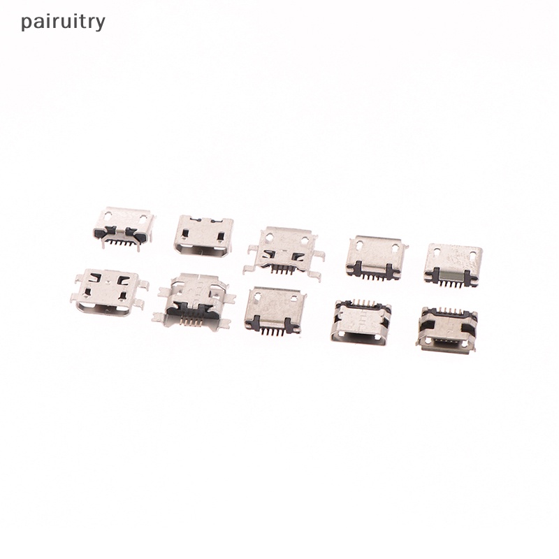 Prt 50Pcs /Box 10model Micro USB Female 5pin DIP Tipe B SMT USB Konektor Plug PRT