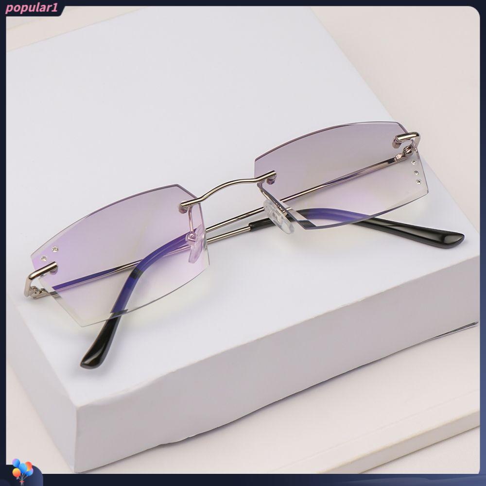 Populer Kacamata Baca Anti Blue Light Anti-Letih Anti-UV Transparan Metal Frame Eyeglasses