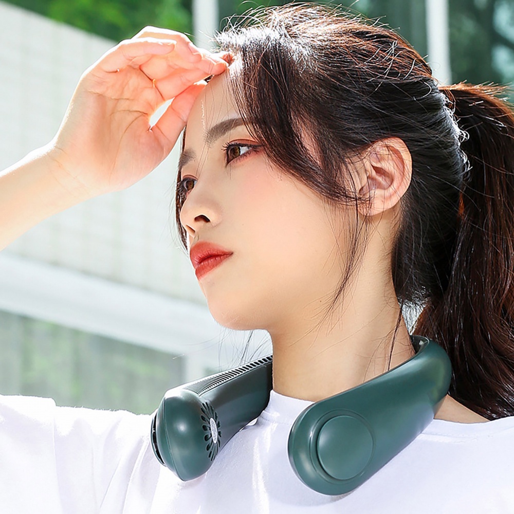 Kipas Angin Mini Gantung Portable Neck Fan Baterai 2400mAh Instalasi Air Cooler aircond
