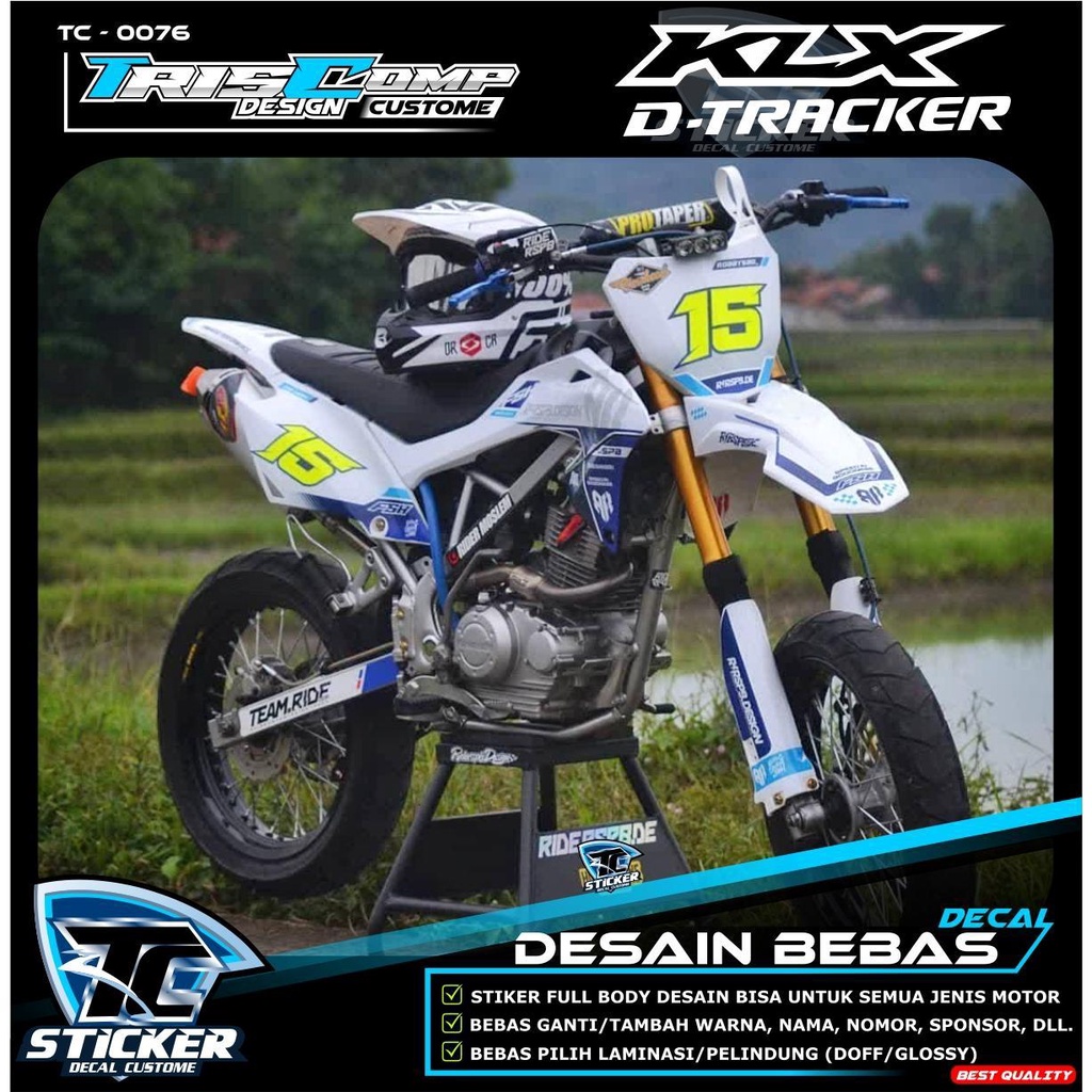 Sticker Kombinasi Decal  KLX 150 / Motor KLX 150BF Fullbody Kombinasi Hijau / Kuning Flow - Stiker D