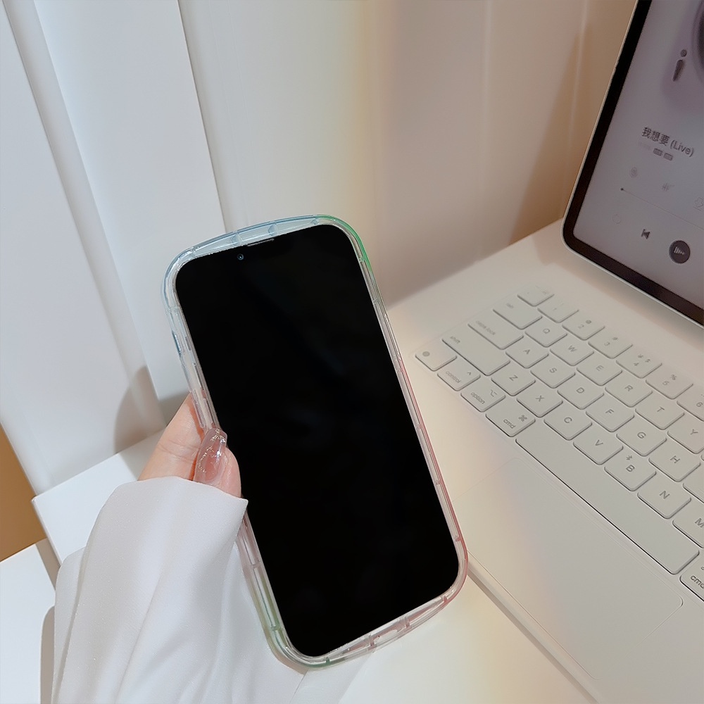 IPHONE Musim Panas Pohon Kelapa Ponsel Transparan Lembut IMD Case Shockproof Cover Untuk Iphone11 12 13 14 PLUS PRO MAX