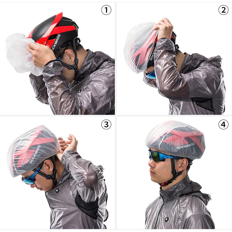 459 ROCKBROS 20001 Windproof Rain Bicycle Helmet Cover - Sarung Helm