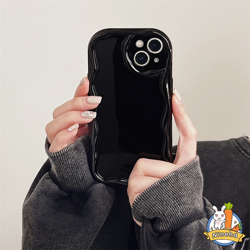 Oppo A17 A17K A57 A77 A77s A16K A16 A15 A15s A3s A5s A78 A76 A96 A74 A54 A93 A94 A95 A53 A9 A5 Simple Warna Putih Susu Pinggiran Bergelombang Case Shockproof Silikon Lembut Tpu Phone Case