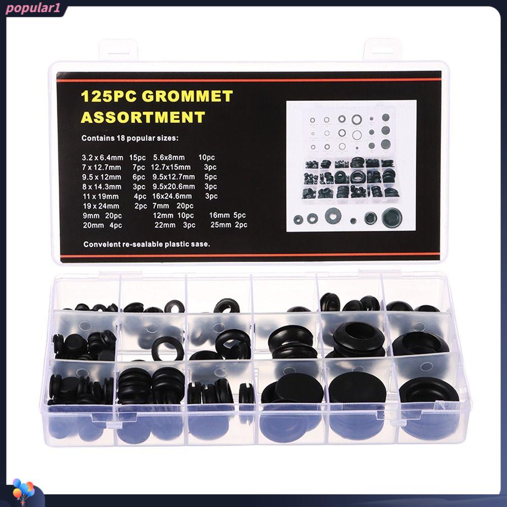 Populer 125PCS Rubber Grommet Set 18ukuran Aneka Set Firewall Lubang Plug Wire Grommet