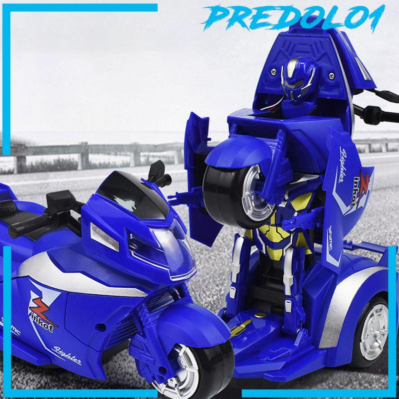 [Predolo1] Action Figure Transformable Motor Transforming Vehicles Playset Untuk Anak