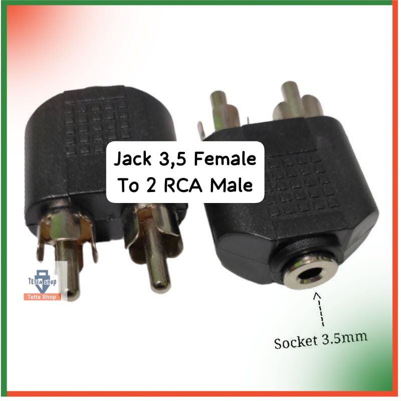 Konektor Cewek Cowok Rca Connector Jack 3,5 Female to 2 Rca Male Aux Cewek Audio Cowok